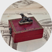 Load image into Gallery viewer, Antique SIlver, Gold &amp; Agate Whippet Dog Pendant