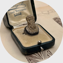 Load image into Gallery viewer, 19th Century Grand Tour Lava Stone Faun Brooch