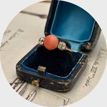 Load image into Gallery viewer, 19th Century Bouton Coral &amp; Diamond Ring