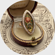 Load image into Gallery viewer, 18th Century Enamel Floral Mourning Ring