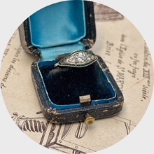 Load image into Gallery viewer, Art Deco Platinum Emerald &amp; Diamond Marquise Ring