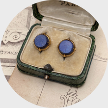 Load image into Gallery viewer, Lapis Lazuli Stud Earrings, Cufflink Conversion