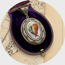 Load image into Gallery viewer, 19th Century Micro Mosaic Butterfly Grand Tour Locket