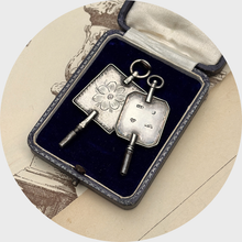 Load image into Gallery viewer, Two Silver 19th Century Swedish Watch Key Pendants