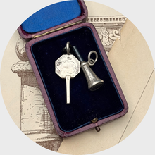 Load image into Gallery viewer, Two Silver Watch Key Pendants, including a Wilhelmina Key