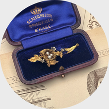 Load image into Gallery viewer, 19th Century Victorian &amp; Pearl Bird's Nest Brooch