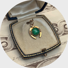 Load image into Gallery viewer, Vintage Emerald &amp; Diamond Horseshoe Pendant