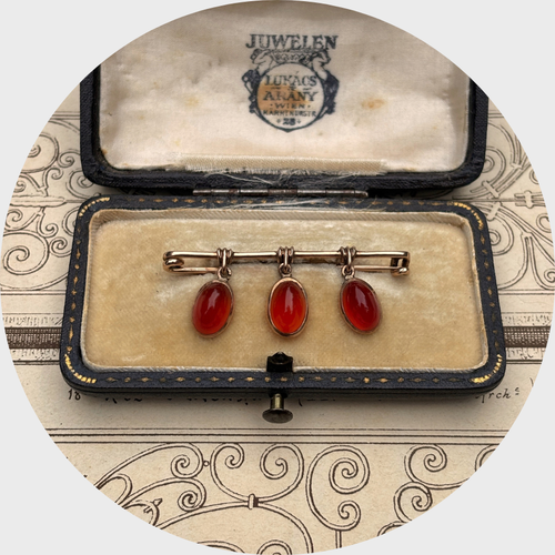 希少！ALU CRAFT バイカラーギブレガラスヴィンテージブローチB210 Brooches & Pins – 21stfinds