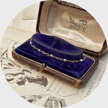 Load image into Gallery viewer, Antique 18 Gold &amp; Pearl Link Bracelet