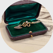 Load image into Gallery viewer, 19th Century Rose-Cut Diamond Curled Arrow Brooch