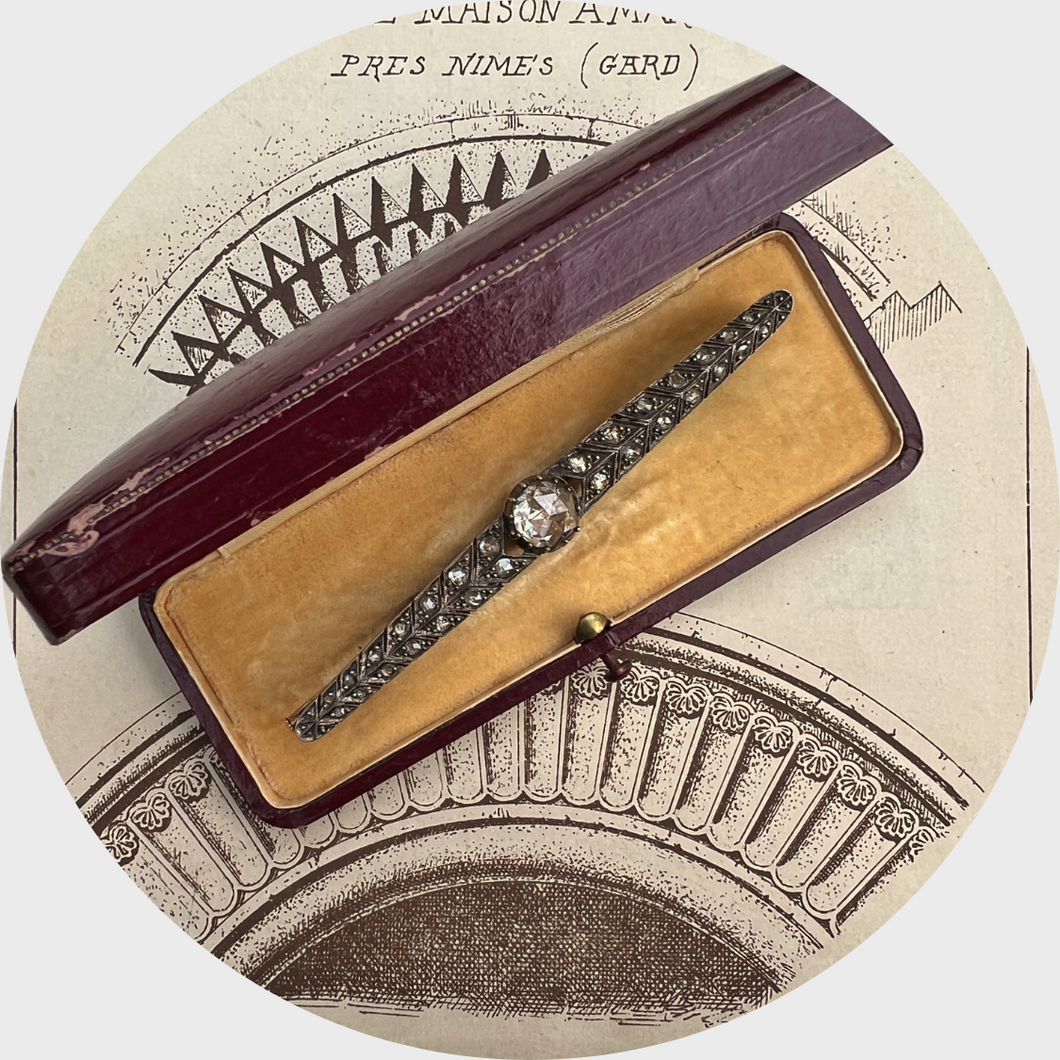 Oval Rose-Cut Diamond Brooch