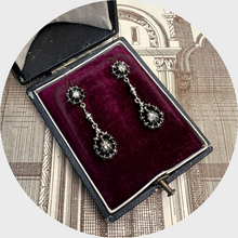 Load image into Gallery viewer, Silver Rose-Cut Diamond Drop Earrings