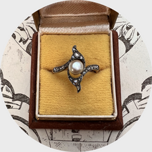 Load image into Gallery viewer, Belle Epoque Pearl &amp; Diamonds Crossover Ring