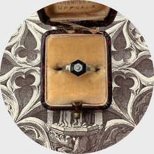 Load image into Gallery viewer, Art Deco Onyx &amp; Diamond Target Ring