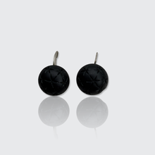 Load image into Gallery viewer, Victorian Jet Star-Engraved Bouton Earrings
