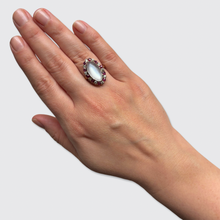 Load image into Gallery viewer, Belle Epoque Moonstone, Ruby &amp; Diamond Cluster Ring