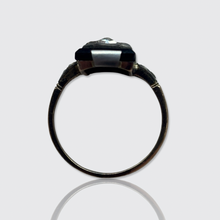 Load image into Gallery viewer, Art Deco Onyx &amp; Diamond Clover Ring
