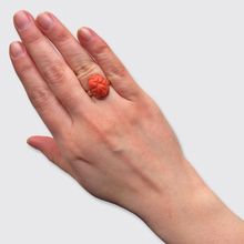 Load image into Gallery viewer, Antique Carved Coral Ring