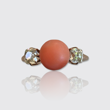 Load image into Gallery viewer, 19th Century Bouton Coral &amp; Diamond Ring