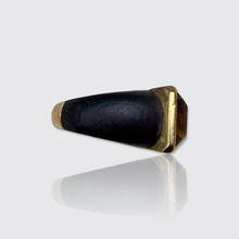 Load image into Gallery viewer, Vintage Citrine, Wood &amp; Gold Statement Ring