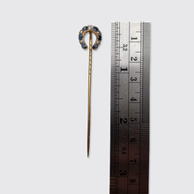 Load image into Gallery viewer, Antique Sapphire &amp; Diamond Horseshoe Stickpin