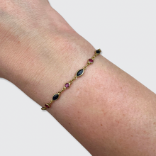 Load image into Gallery viewer, Sapphire &amp; Ruby Link Bracelet