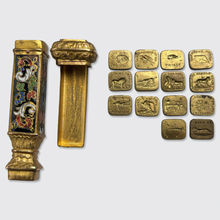 Load image into Gallery viewer, 19th Century Enameled Wax Seals Etui with Fourteen Double-Sided Seals