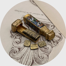 Load image into Gallery viewer, 19th Century Enameled Wax Seals Etui with Fourteen Double-Sided Seals