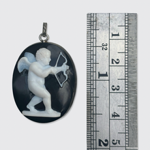 Load image into Gallery viewer, 19th Century Onyx &amp; Diamond Hunting Cupid Cameo Pendant