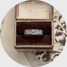 Load image into Gallery viewer, Art Deco White Gold Antique-Cut Diamond Five Stone Ring