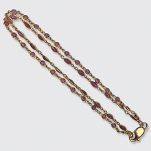 Load image into Gallery viewer, Vintage Yellow Gold Ruby Link Bracelet