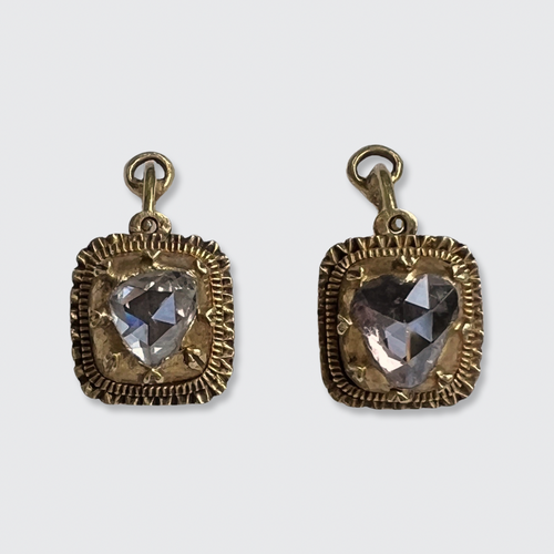 Georgian Rose-Cut Diamond Dormeuse Earrings