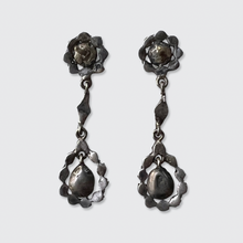 Load image into Gallery viewer, Silver Rose-Cut Diamond Drop Earrings