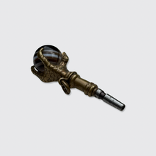 Load image into Gallery viewer, Antique Brass &amp; Agate Claw Watch Key Pendant