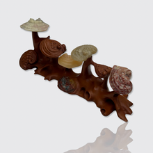 Load image into Gallery viewer, Chinese Boxwood &amp; Hardstone Lingzhi Brush Holder