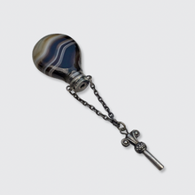 Load image into Gallery viewer, Banded Agate &amp; Silver Perfume Flask