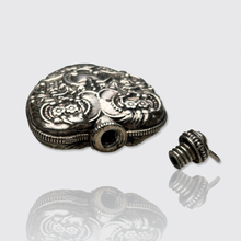 Load image into Gallery viewer, Antique Silver Heart-Shaped Flask Pendant