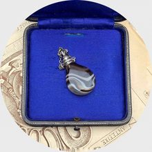 Load image into Gallery viewer, Banded Agate &amp; Silver Perfume Flask