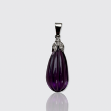 Load image into Gallery viewer, Vintage Amethyst &amp; Diamond Drop Pendant