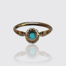 Load image into Gallery viewer, Antique Swedish Turquoise &amp; Diamond Cluster Ring, 1905