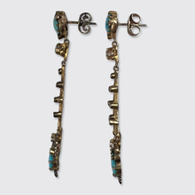 Load image into Gallery viewer, Belle Epoque Turquoise &amp; Diamond Drop Earrings