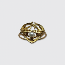 Load image into Gallery viewer, Art Nouveau Pearl Dragons Ring