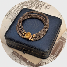 Load image into Gallery viewer, Georgian Braided Hair &amp; Cannetille Clasp Bracelet