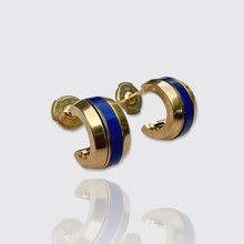Load image into Gallery viewer, Vintage Lapis Lazuli Earrings with Removable Gold Setting