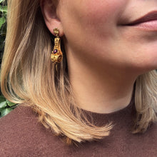 Load image into Gallery viewer, Victorian Gilt Garnet Screw Fitting Earrings