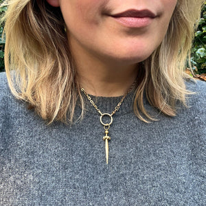 Vintage Gold Sword Pendant, Cathy Waterman