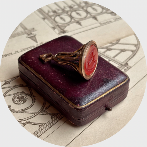 19th Century Carnelian Intaglio Fob: '1'