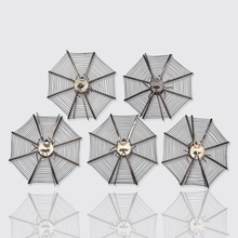 Load image into Gallery viewer, Set of Five Antique Silver Spider Web Place Card Holders