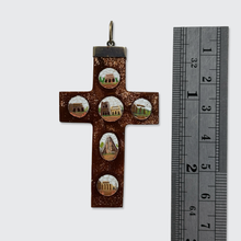 Load image into Gallery viewer, Victorian Goldstone Micro Mosaic Grand Tour Cross Pendant