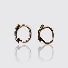 Load image into Gallery viewer, Victorian Onyx 'Huggie' Hoop Earrings